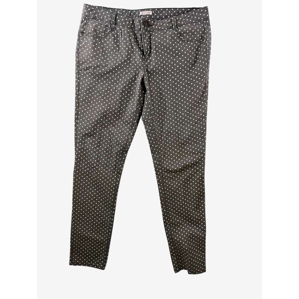 Xhilaration Jeans Pants Size 13 Gray w White Dots Straight Leg Cotton/Spandex